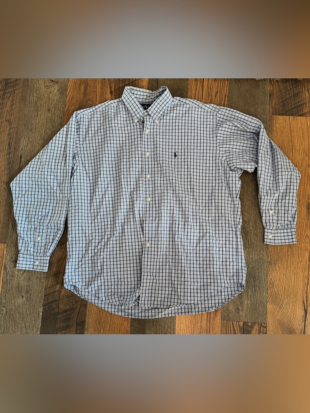 Ralph Lauren Blue & White Windowpane Button-Down Shirt - Picture 2 of 7